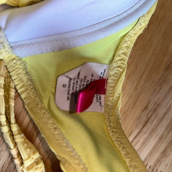 “D” L Vintage Betsey Johnson yellow rose bikini dollbaby retro dollbaby black - Picture 6 of 16